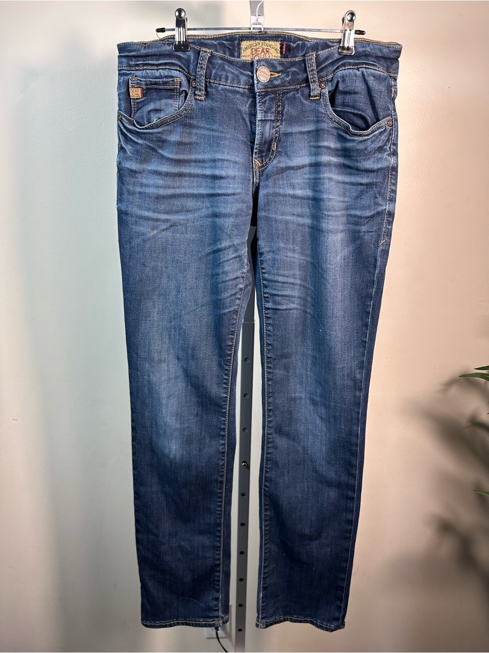 209. Dear John Jeans Womens Size 27 Dark Wash Blue Slim Leg Whiskered Denim